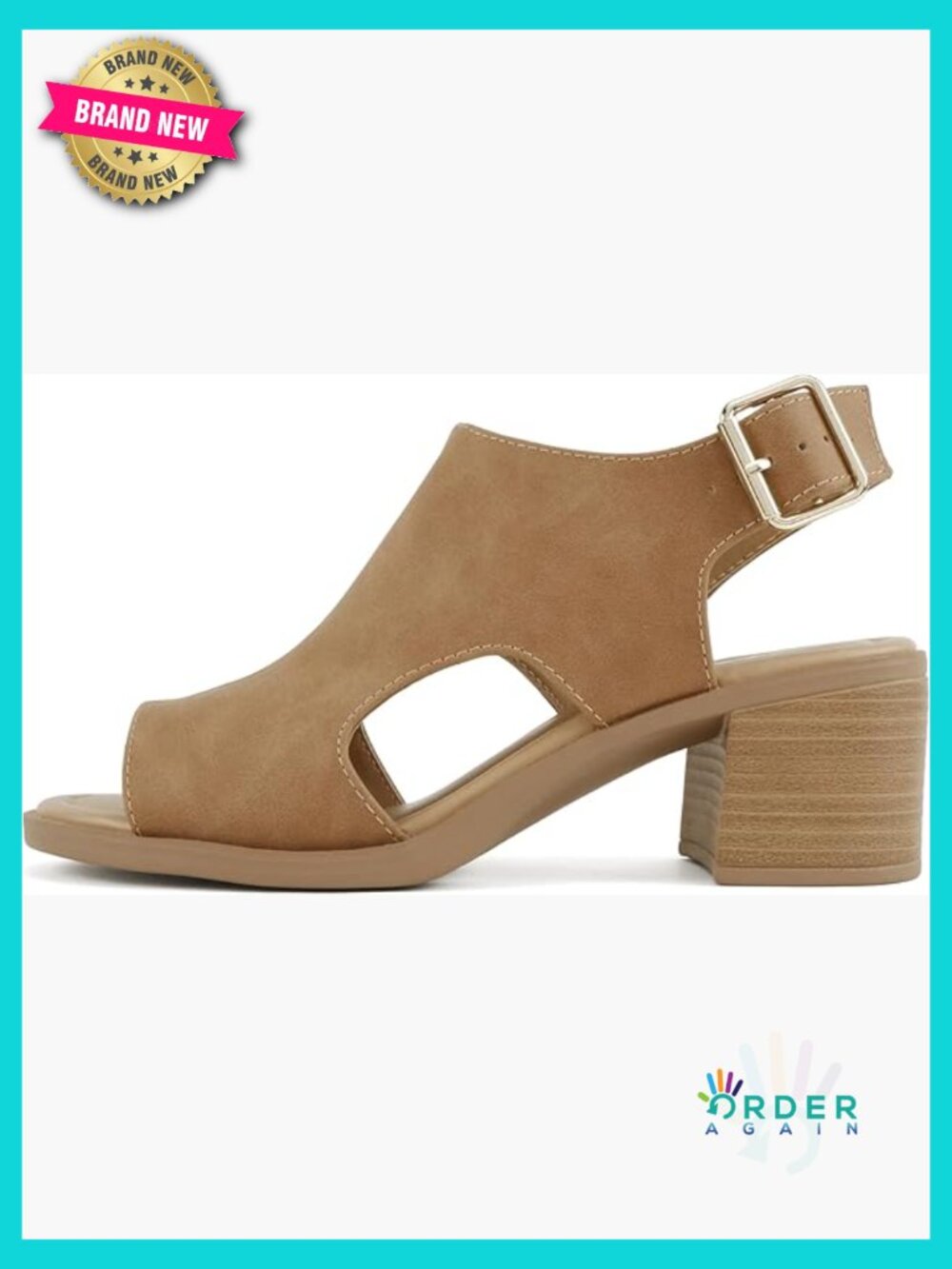 Peep Toe Slingback Low Heel Sandals 2.25 Inch Block Heel Adjustable Ankle Strap